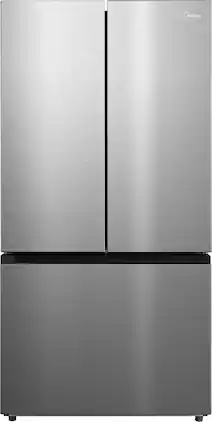 Midea - 33 in. Wide Counter-Depth PLUS 23 Cu. Ft. French Door Refrigerator + Water2Ways - Stainless Steel