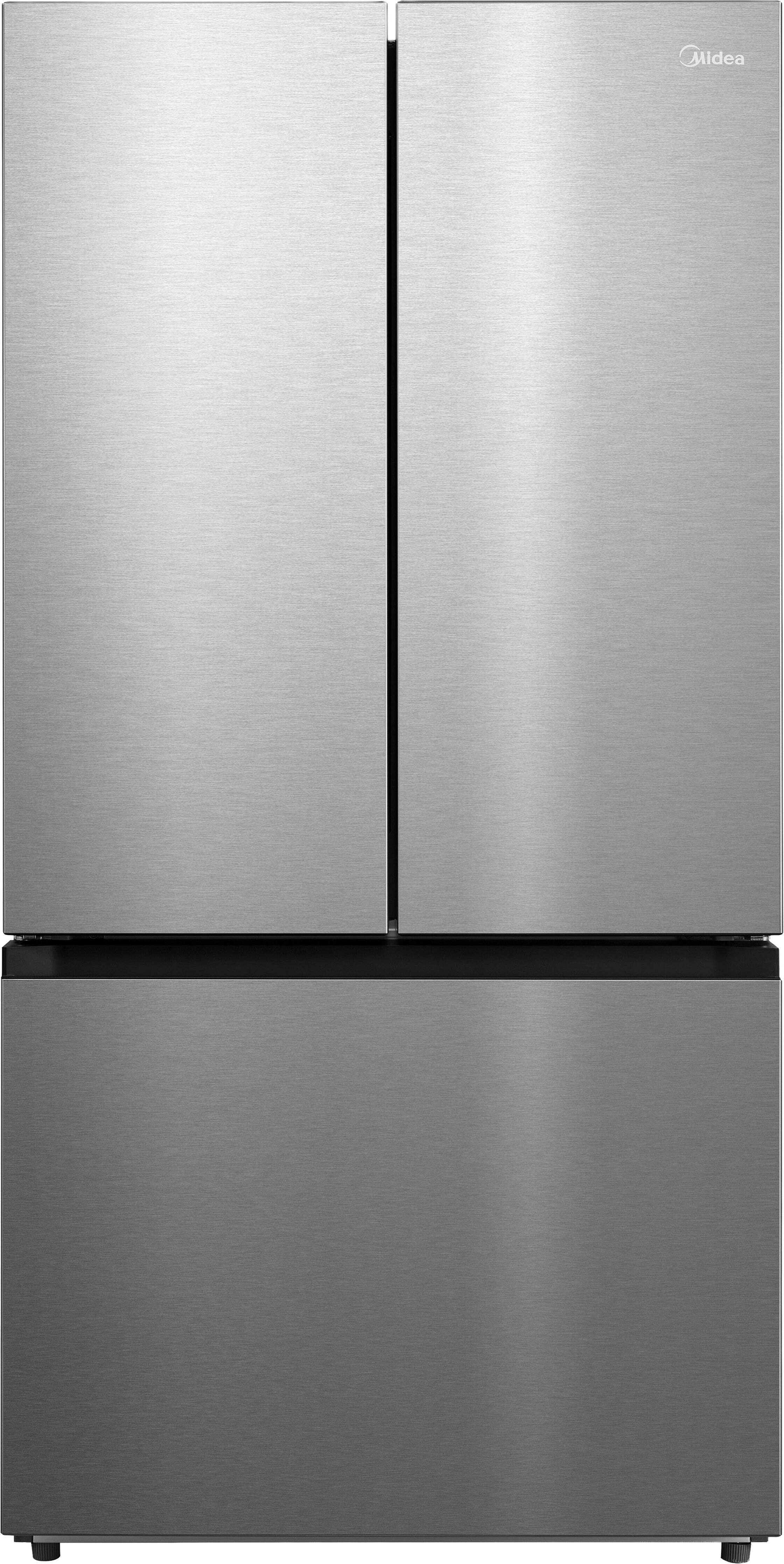 Midea - 33 in. Wide Counter-Depth PLUS 23 Cu. Ft. French Door Refrigerator + Water2Ways - Stainless Steel