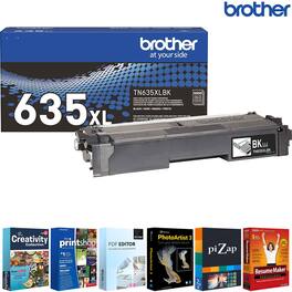 Brother - TN635XLBK Genuine High Yield Toner Cartridge Black with Printer Softwares