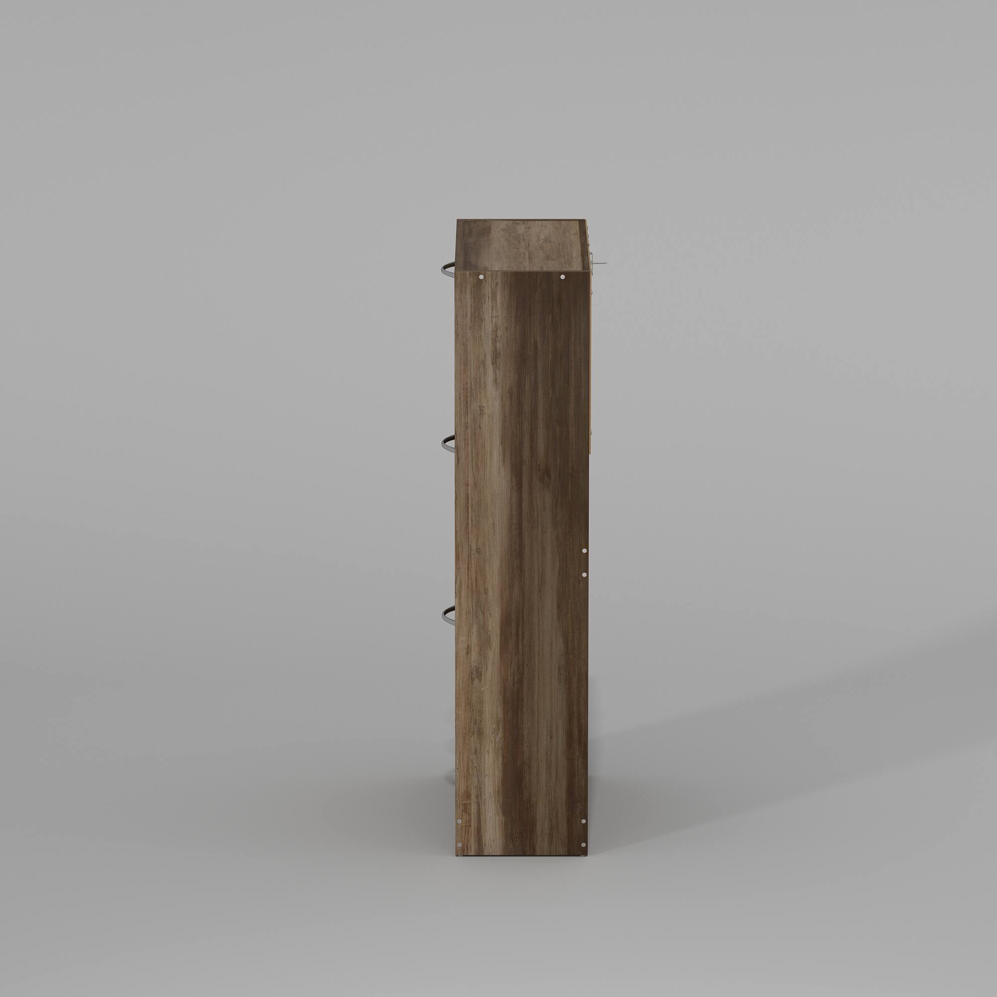 Left. Famapy - Famapy Farmhouse - Style Rustic Wood Shoe Cabinet – Flip - Down Drawers, Adjustable Shelves for Organized - Brown.