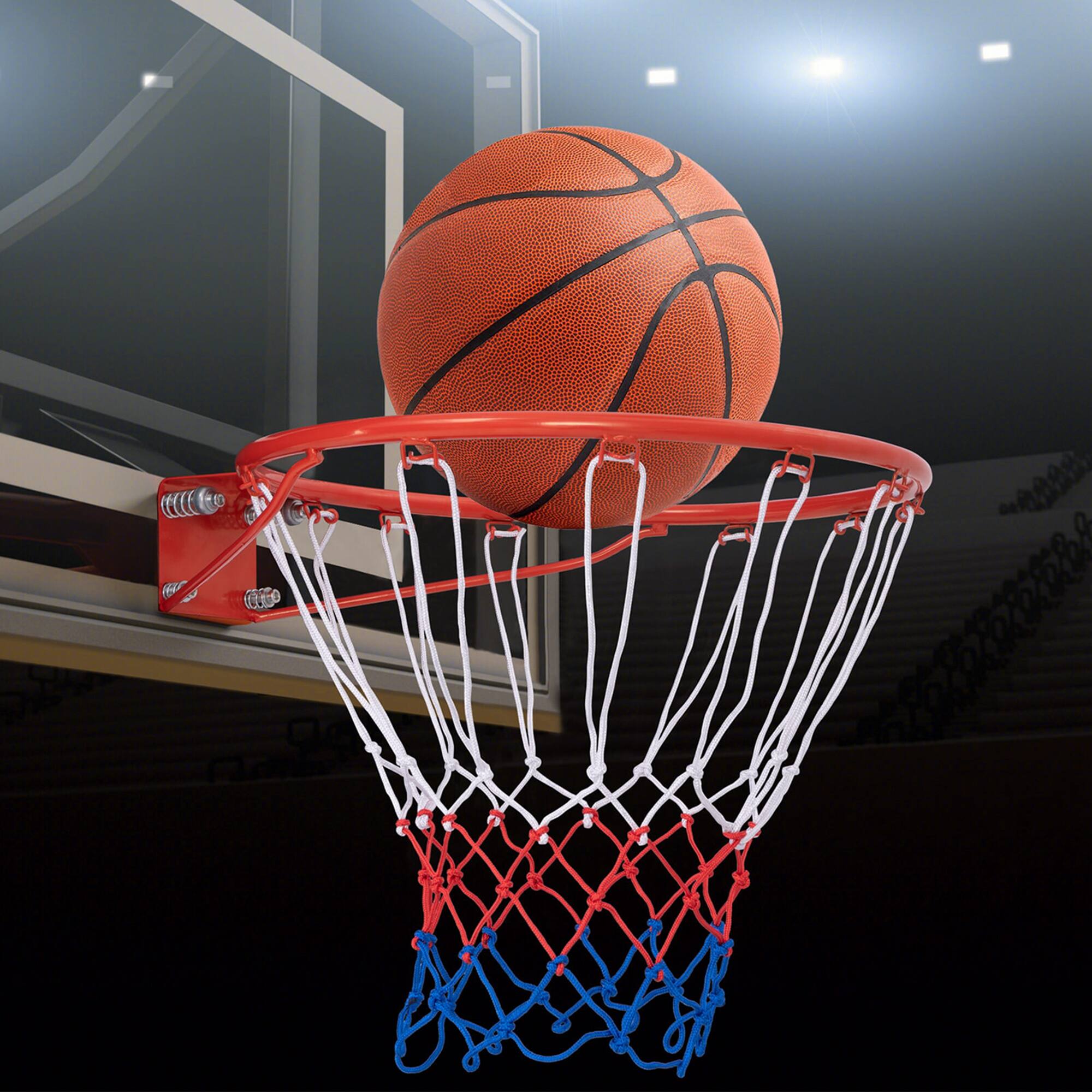 Alt View 1. Costway - Costway 18" Basketball Rim Wall Door Mounted Basketball Hoop with All Weather Net - Orange.