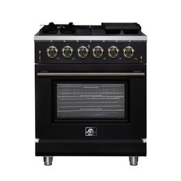 Forno Appliances - Massimo 4.32 Cu. Ft. Freestanding Gas Convection Range with Air Fryer Kit, Wok Support & Griddle - Black