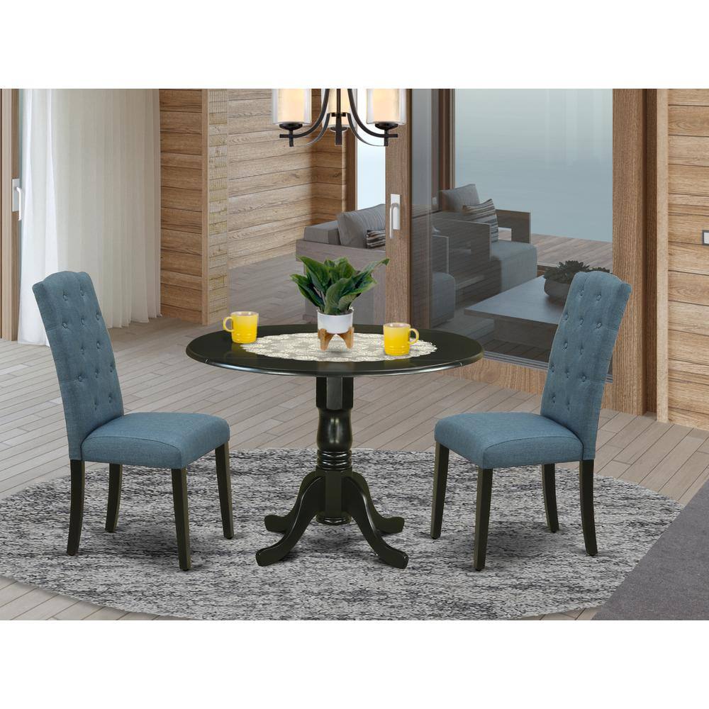 Left. East West Furniture - Dining Room Set Black - Brown.