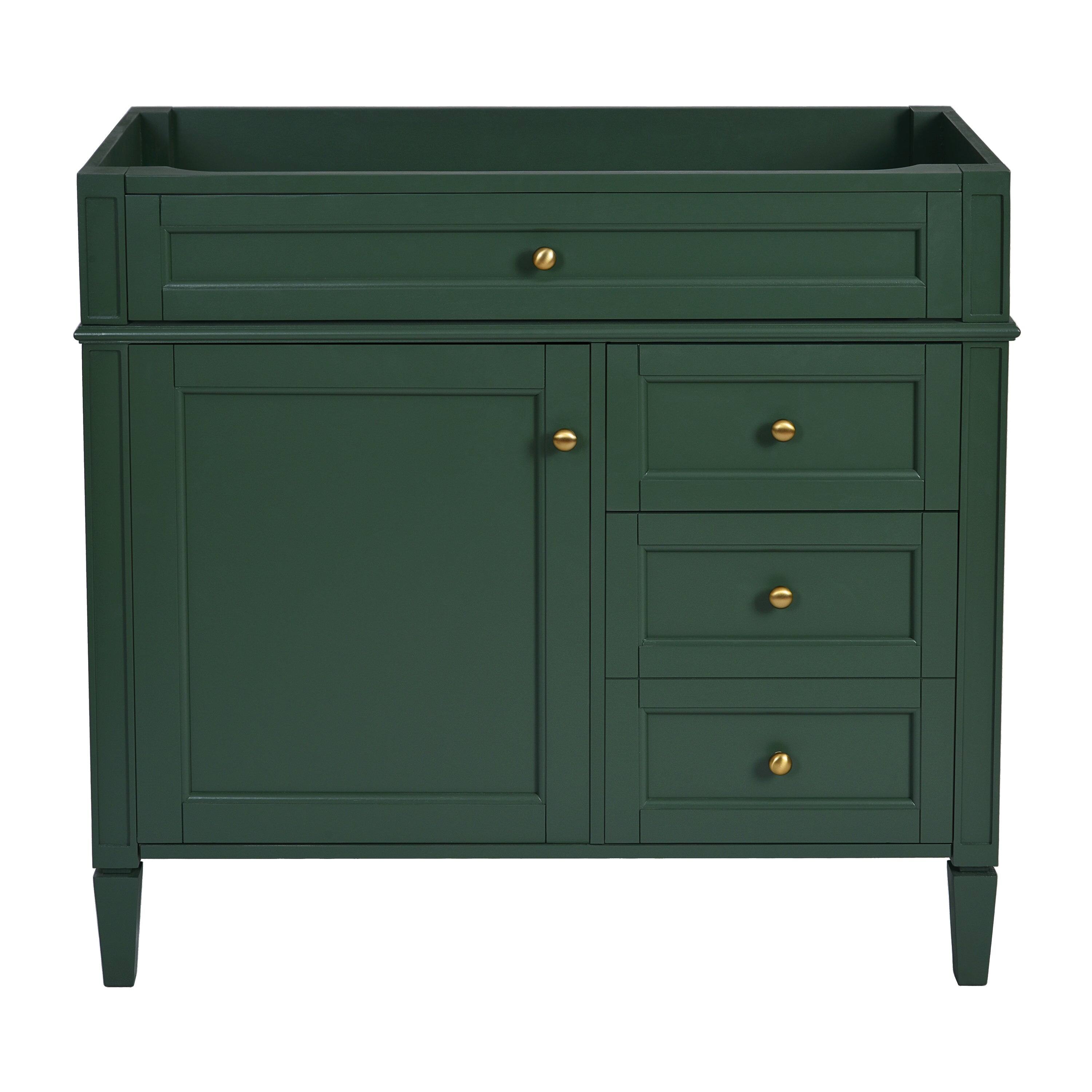 Alt View 4. Boyel Living - 36 Inch Modern Bathroom Vanity Cabinet Two Drawers Tip Out No Sink Green - Green.