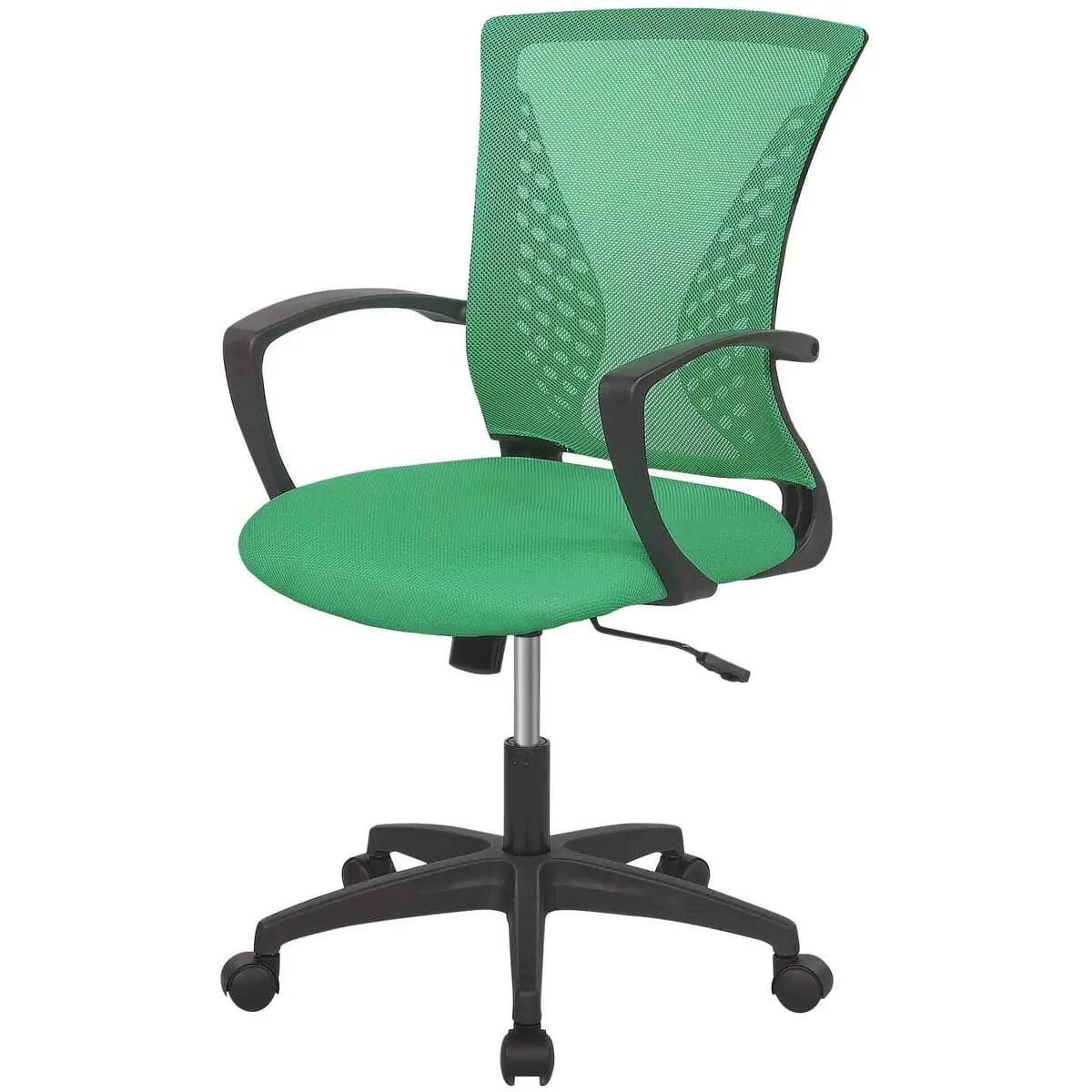 Front. Orange - Ergonomic Office Chair with Lumbar Support and Adjustable Height - Orange.