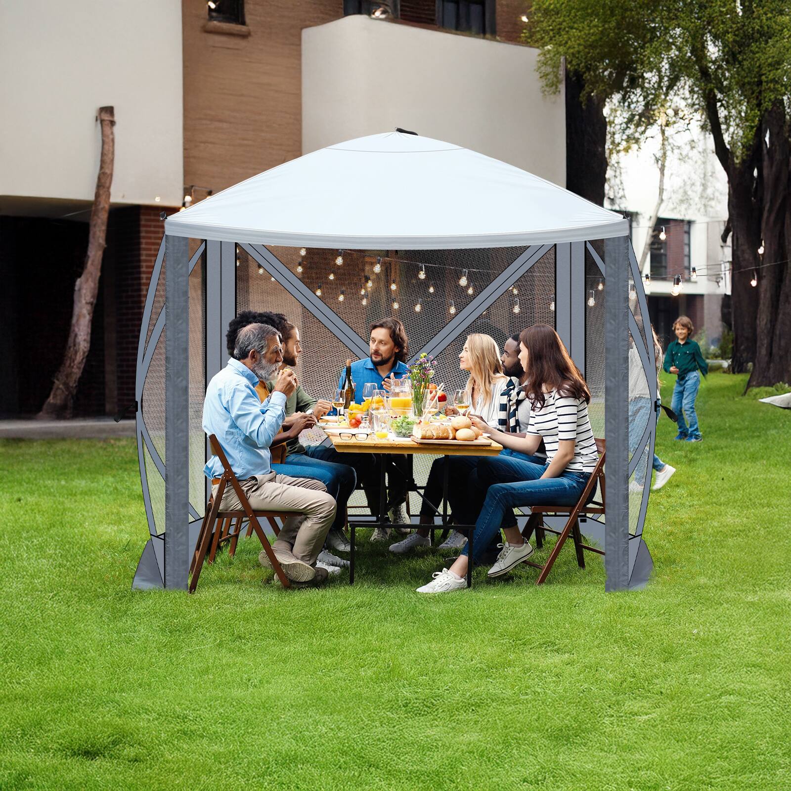 Alt View 2. Winado - 6.8x7.2 ft  Pop-Up Screen Tent - Outdoor Gazebo Canopy with Mosquito Netting & Carrying Bag - Versatile Pavilion Tent.