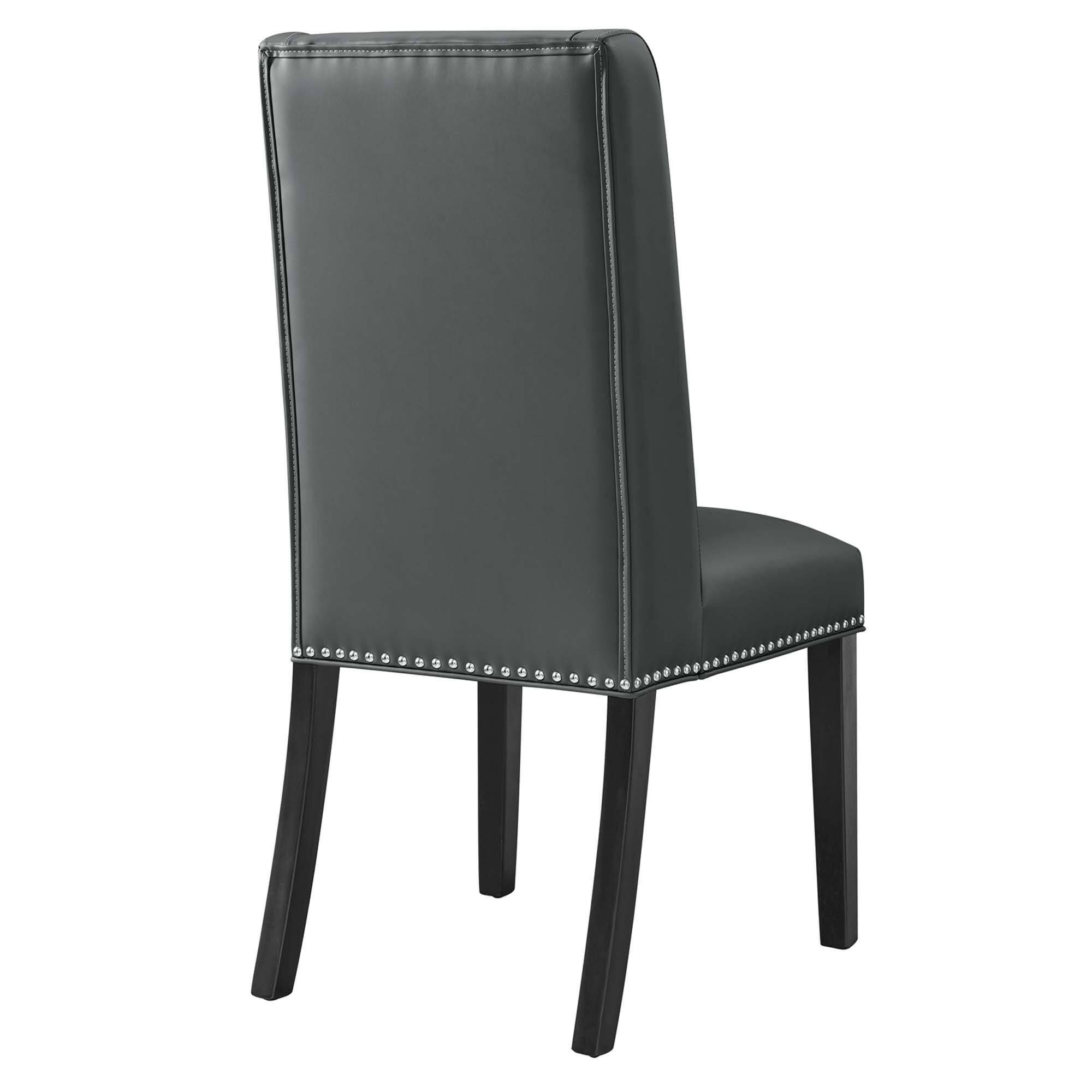 Back. Modway - Baron Vegan Leather Dining Chair by Modway - Gray.