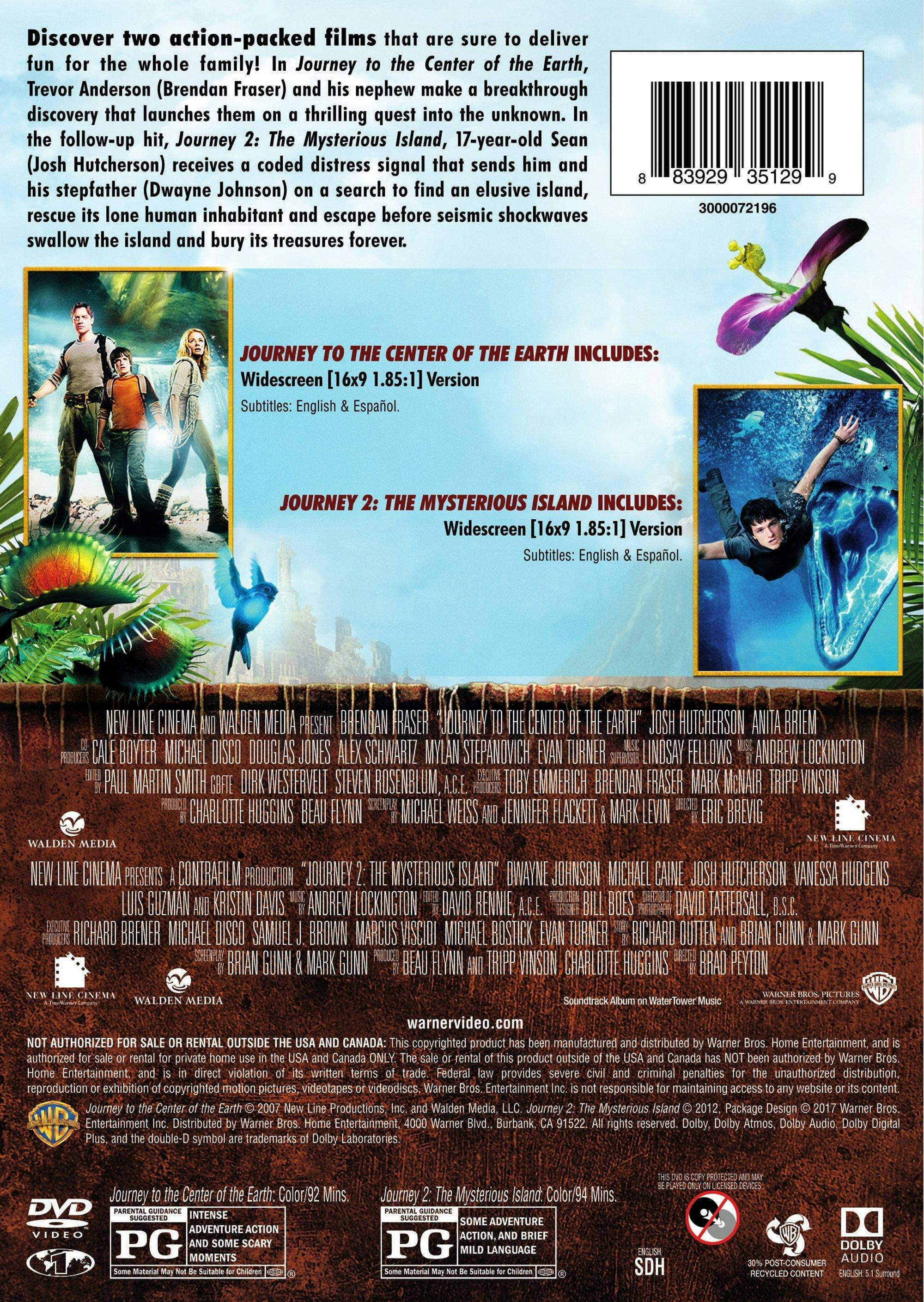 Angle. Journey to the Center of the Earth/Journey 2 Mysterious Island (DVD Double Feature) [DVD].