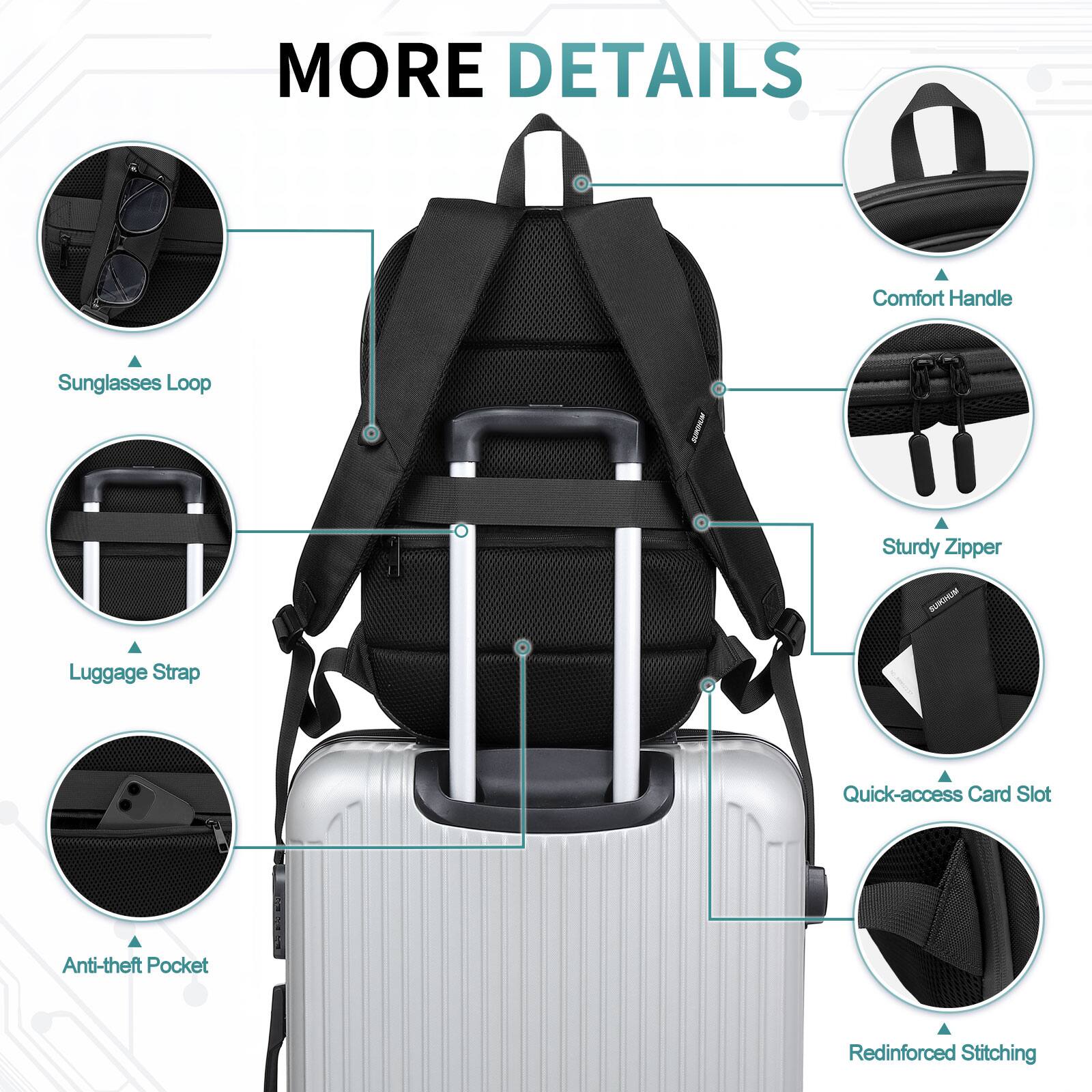 MORE DETAILS

- Comfort Handle
- Sunglasses Loop
- Sturdy Zipper
- Luggage Strap
- Quick-access Card Slot
- Anti-theft Pocket
- Reinforced Stitching