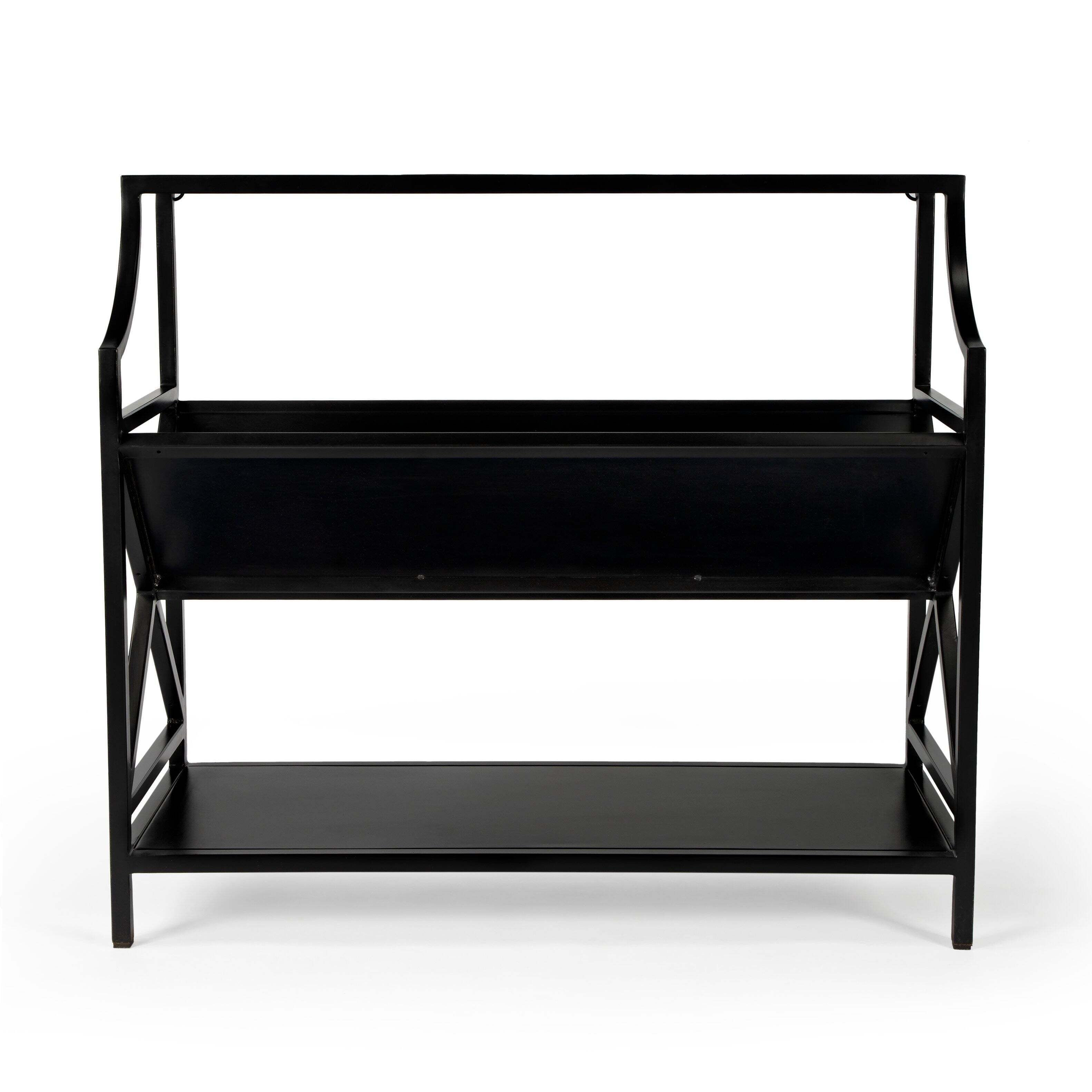 Alt View 2. Butler Specialty - Keats 36 in. W Rectangular Iron 2-Tier Library Bookcase - Black.