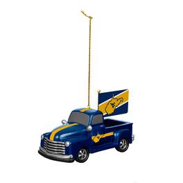 Evergreen Enterprises - West Virginia Mountaineers 3" Rally Truck Two-Piece Ornament Set - Multicolor