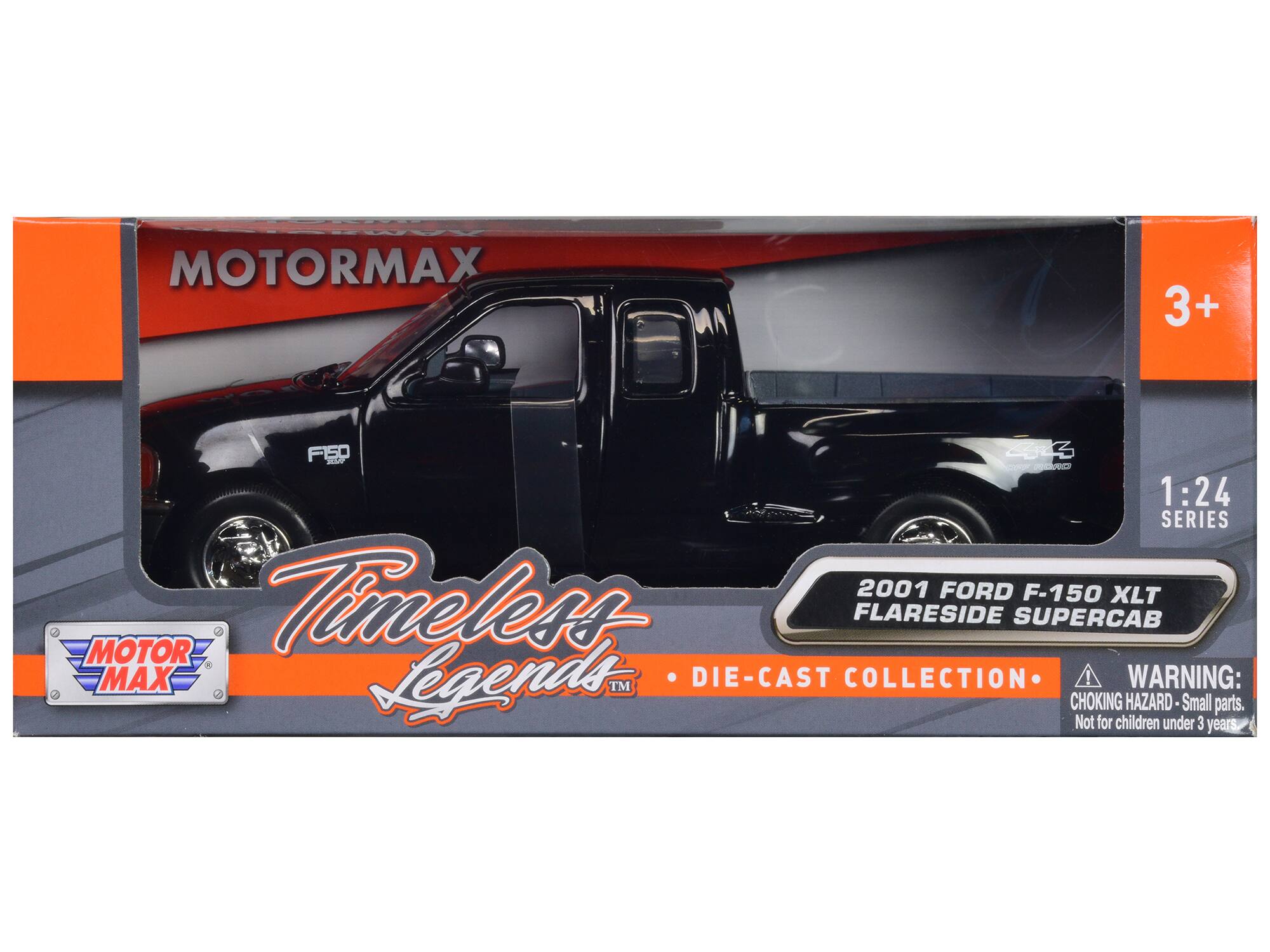 MOTORMAX 3+ FIS0 4 2 - - 1:24 SERIES 2001 FORD F-150 XLT FLARESIDE SUPERCAB MOTOR Timeless FLARESIDE SUPERCAB MAX Legends TM DIE-CAST COLLECTION ! WARNING: CHOKING HAZARD-Small parts. Not for children under 3 years