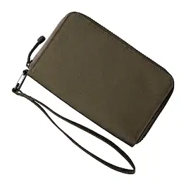 ALPAKA - RFID Zip Passport Wallet with Boarding Pass Pocket, 7 Card Slots, Magnetic Flaps, Detachable Hand Strap - Army Green Axogrid 300D