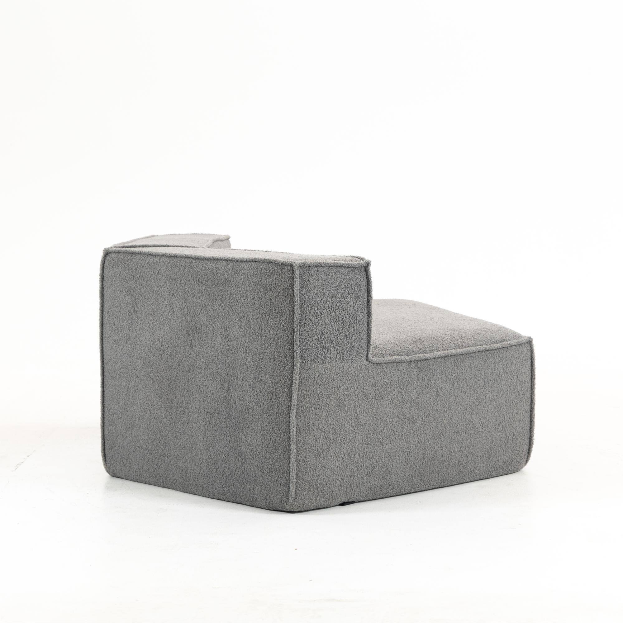 Alt View 9. GOODSILO - Soft Modular Floor Sofa Chair with Wide Seat and Plush Back Cushions, Cozy Lounge Chair for Living Room - Blue+Gray.