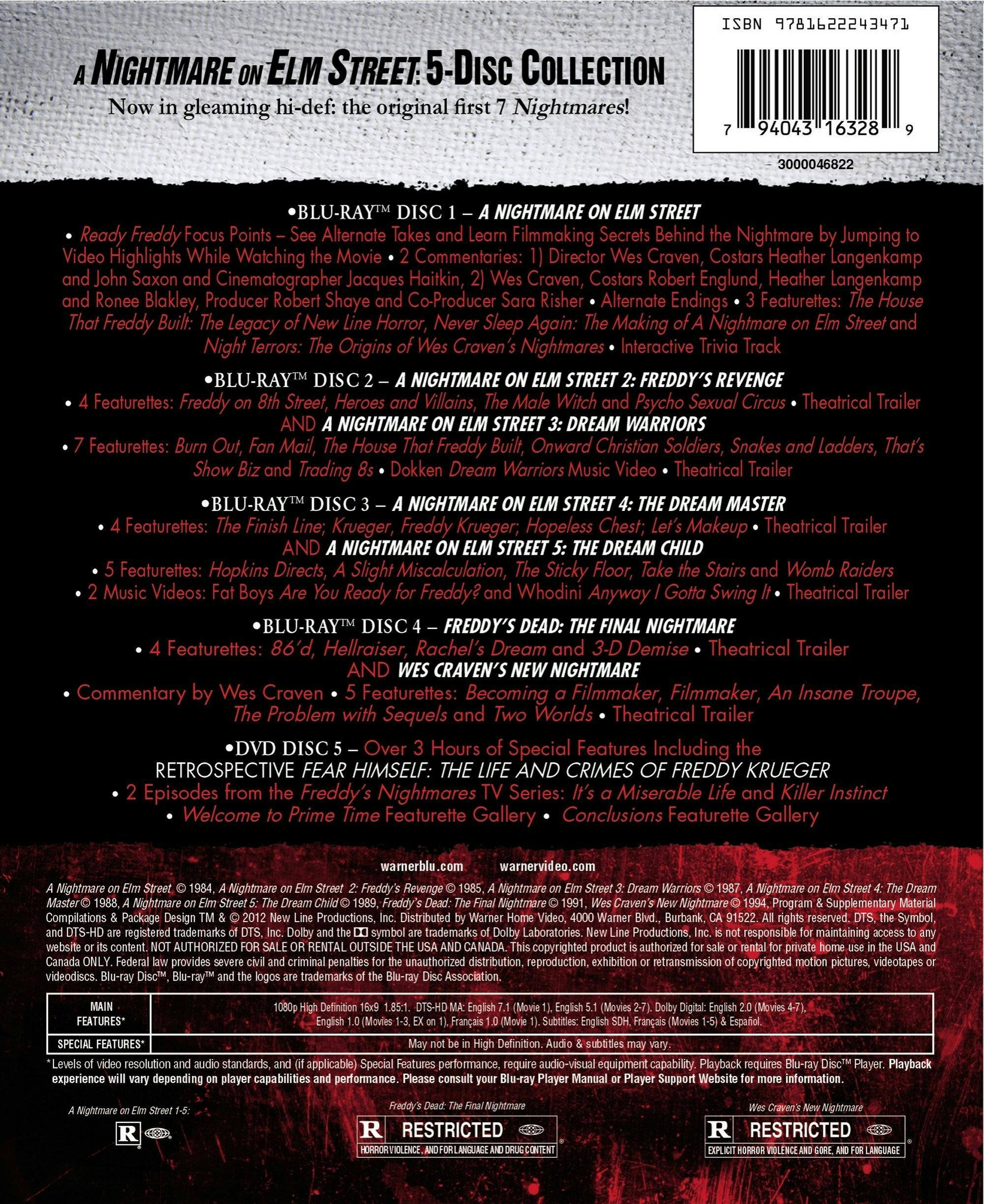 Back. A Nightmare On Elm Street 1-7 [Blu-ray].