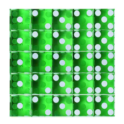 Front. GSE Games & Sports Expert - 19mm Vegas Casino Style Craps Dice Set of 25 with Razor Sharp Edges(Green).