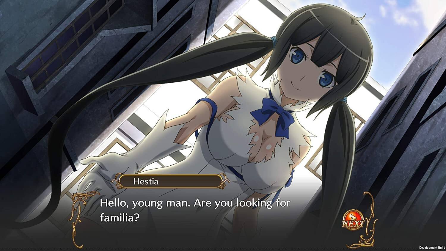 Hestia
Hello, young man. Are you looking for familia?
NEXT
Development Build