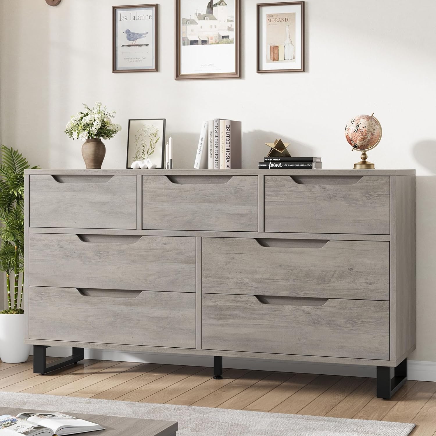 Grey 7 Drawers