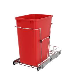 Rev-A-Shelf - Pullout Trash Can 35 qt. for Kitchen Cabinets, RV-12KD-16C-S - Red