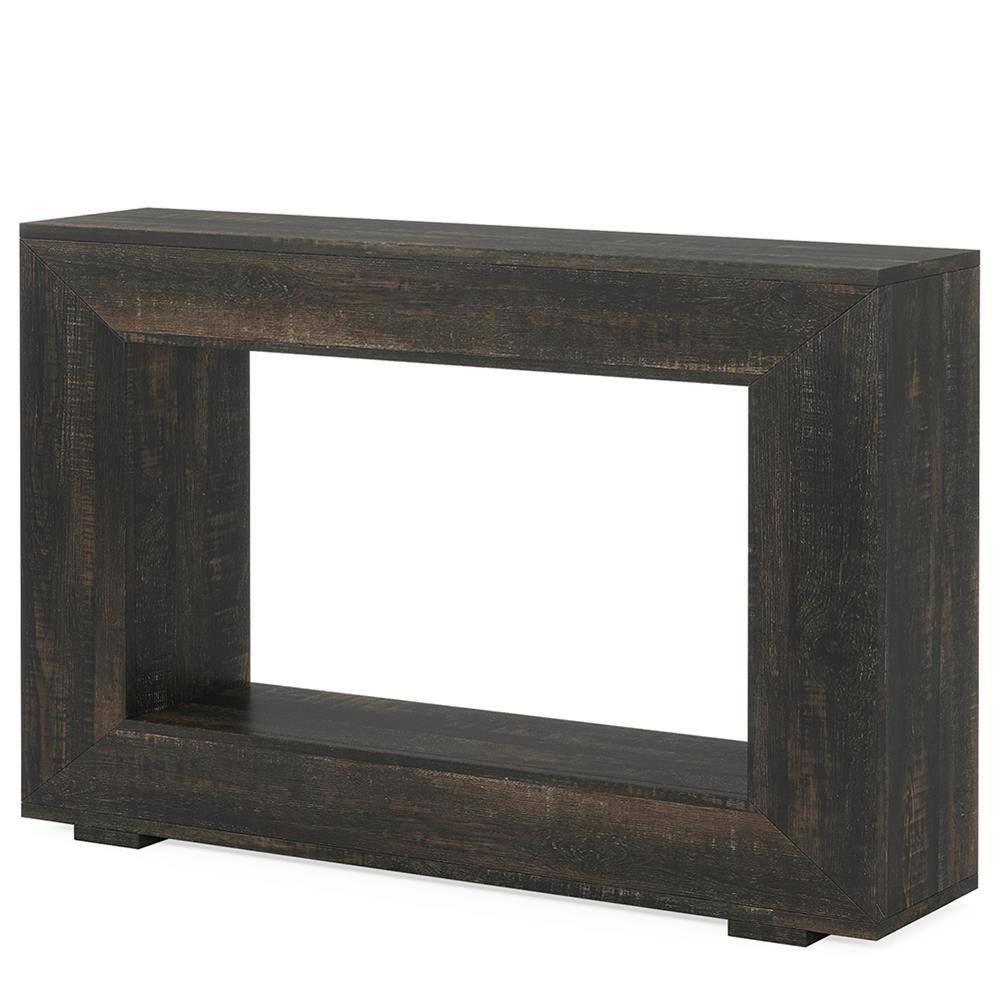 Left. Kadyn - Console Sofa Table, Display Shelf,Farmhouse Console Table, 47" Wood Entryway Sofa Table with Storage,Dark Grey - Gray.
