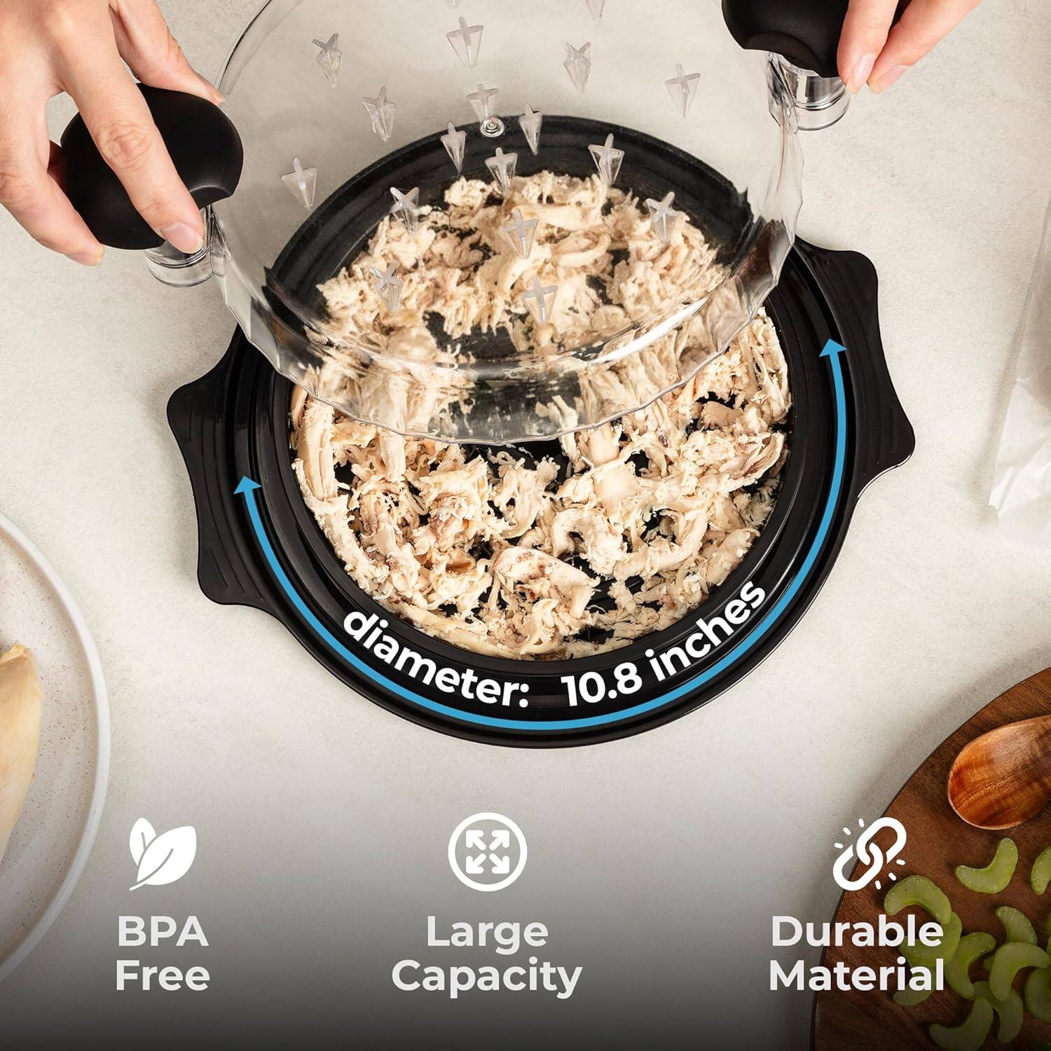 - Diameter: 10.8 inches
- BPA Free
- Large Capacity
- Durable Material