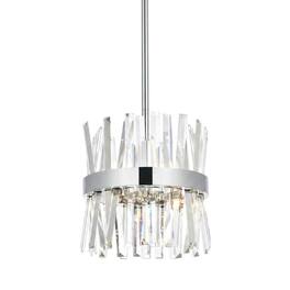 Elegant Lighting - Serephina 12 inch crystal round pendant light in - Chrome
