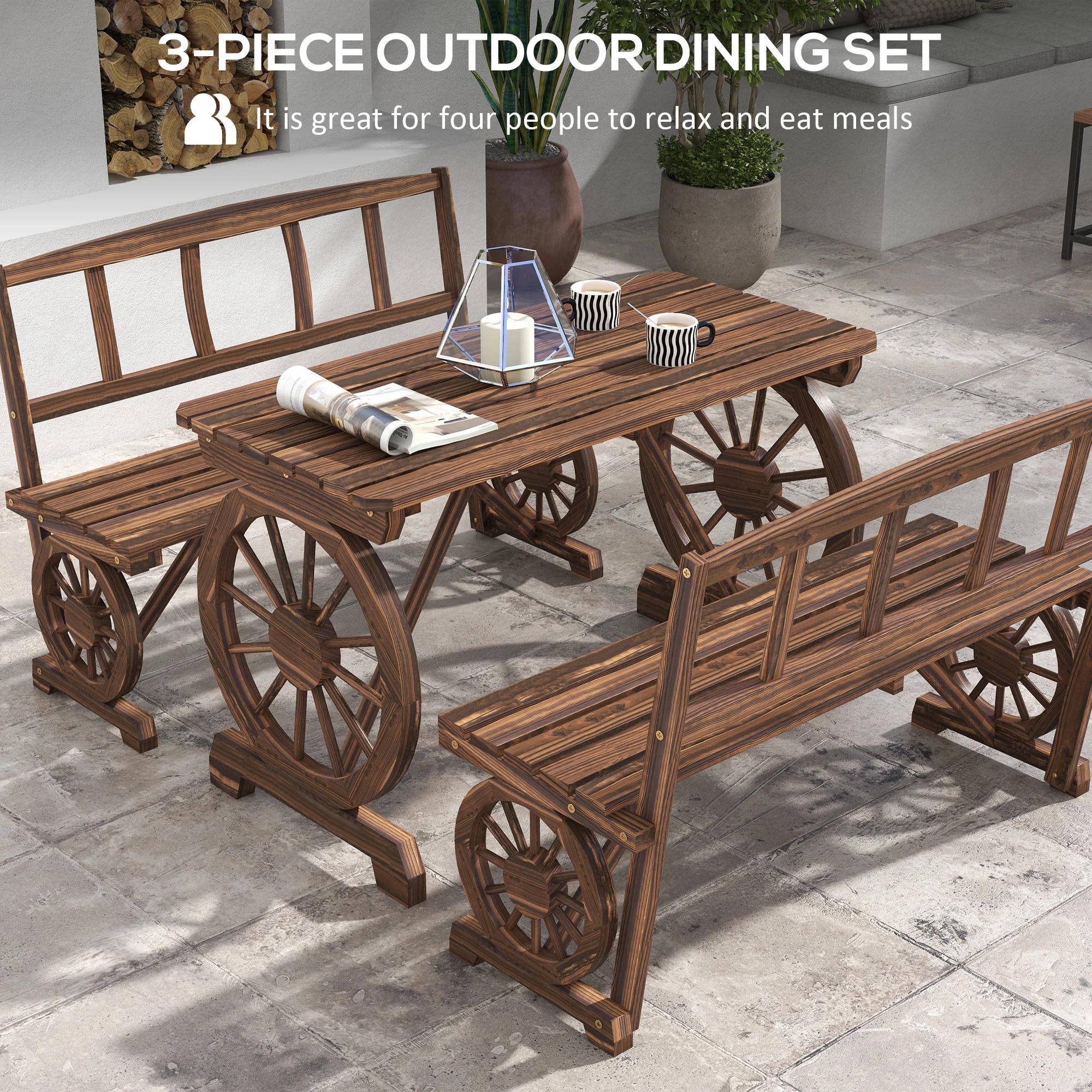 3-PIECE OUTDOOR DINING SET
It is great for four people to relax and eat meals