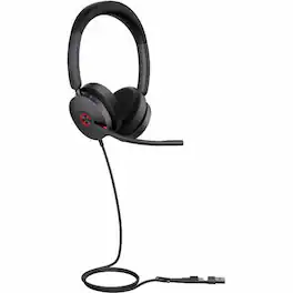 Yealink - UH48 Headset - Microsoft Teams Certification - Stereo - USB Type A, USB Type C - Wired - 20 Hz to 20 kHz - Black