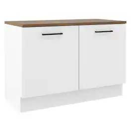 Madesa - Hazel Kitchen Storage Base Cabinet with Adjustable Feet 47"L - White