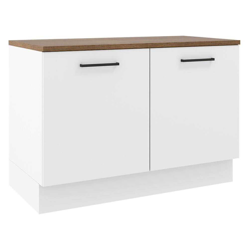 Front. Madesa - Madesa Hazel Kitchen Storage Base Cabinet with Adjustable Feet 47"L - White - White.
