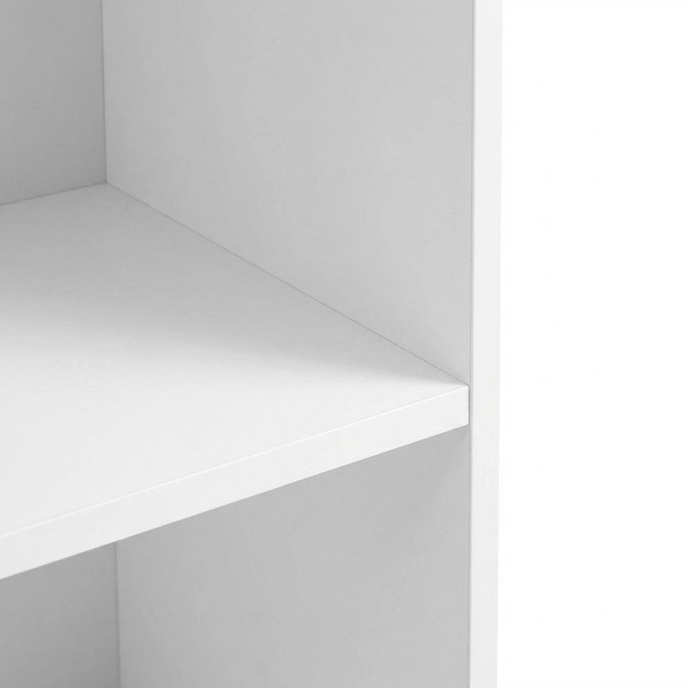 Back. FurniFact - Wooden 4-Tier Open Shelf Closet Organizer for Multipurpose Storage - White.