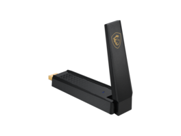 MSI - AXE5400 WiFi 6 Tri-Band USB Adapter - 5400 Mbps, USB 3.2, MU-MIMO, Antenna, WPA3