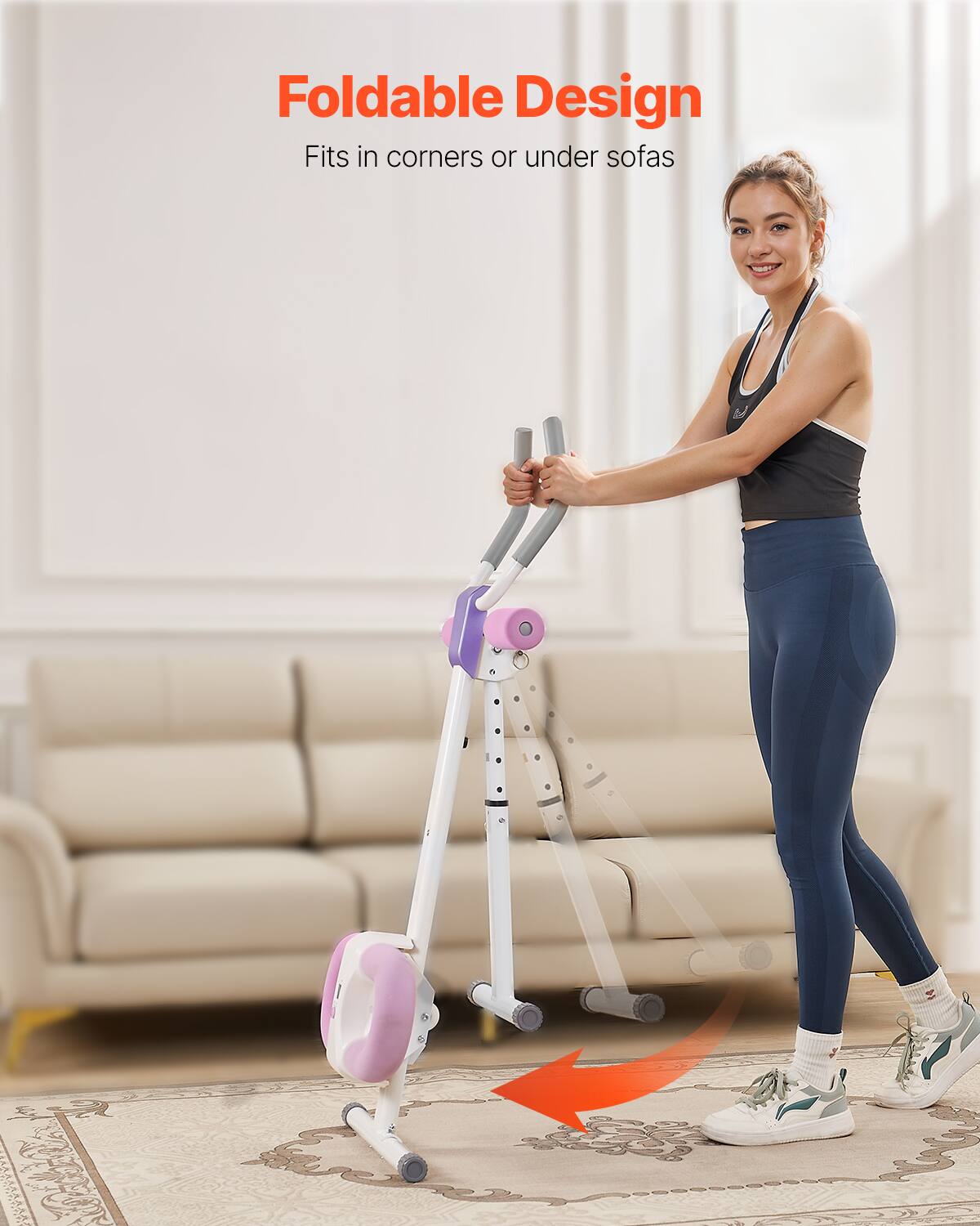 Foldable Design  
Fits in corners or under sofas