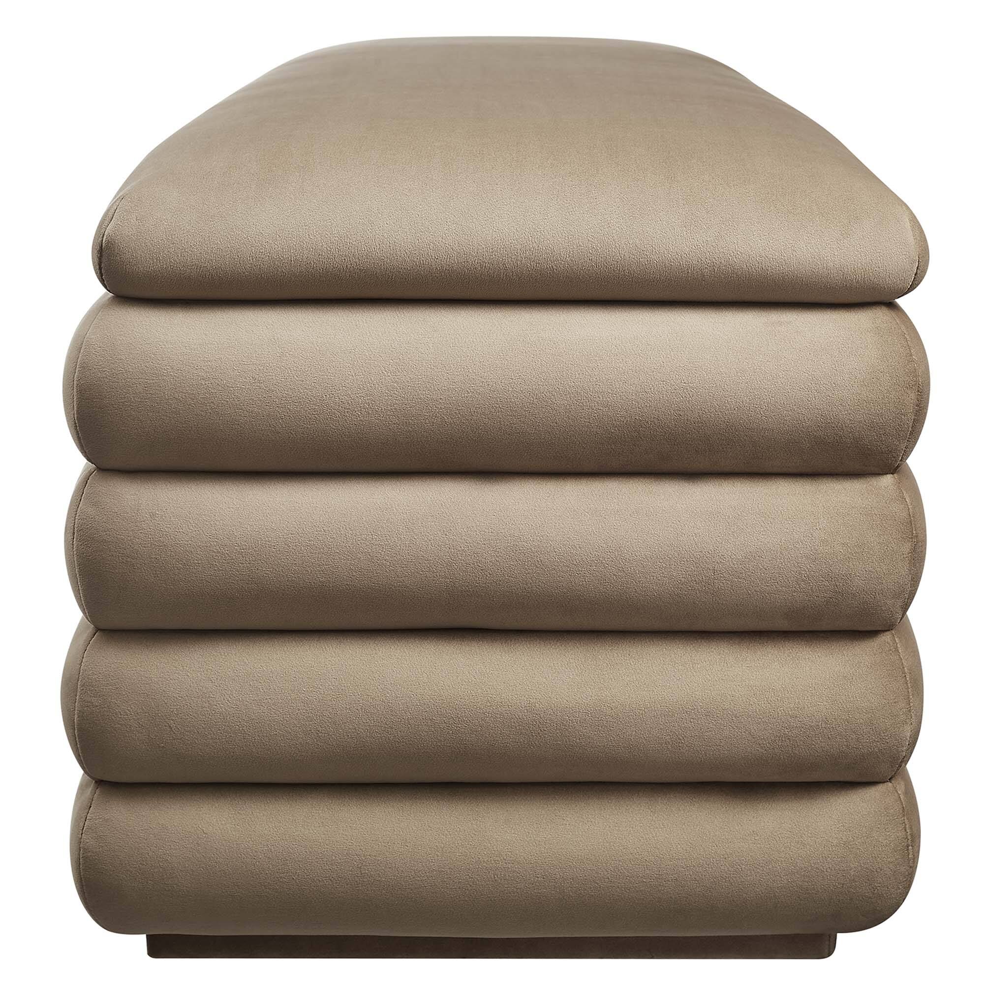 Back. Modway - Mezzo Upholstered Performance Velvet Storage Bench by Modway - Brown.
