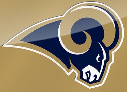 Alt View 1. Rico Industries - Los Angeles LA Rams Gold Mirror Look LASER License Plate - Multi.