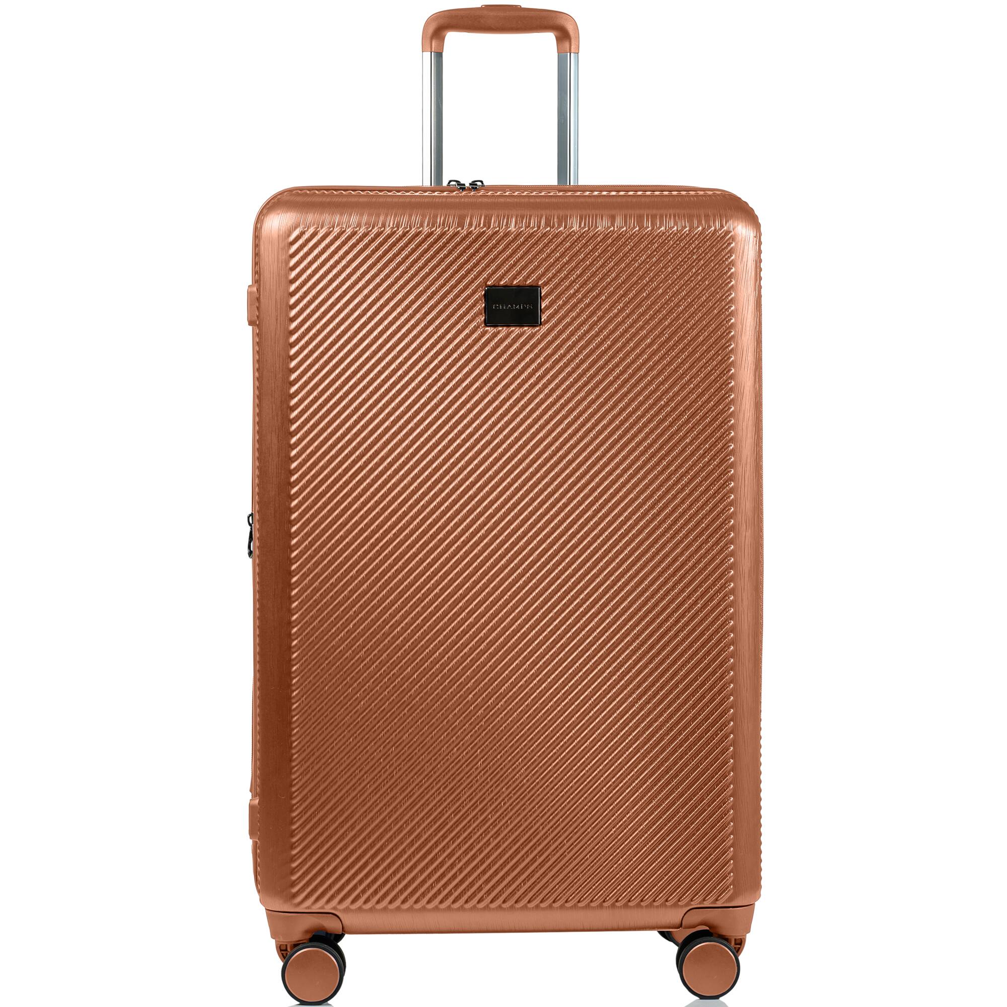 Angle. Champs - Iconic II Collection 3 Piece Luggage Set - Rose Gold.