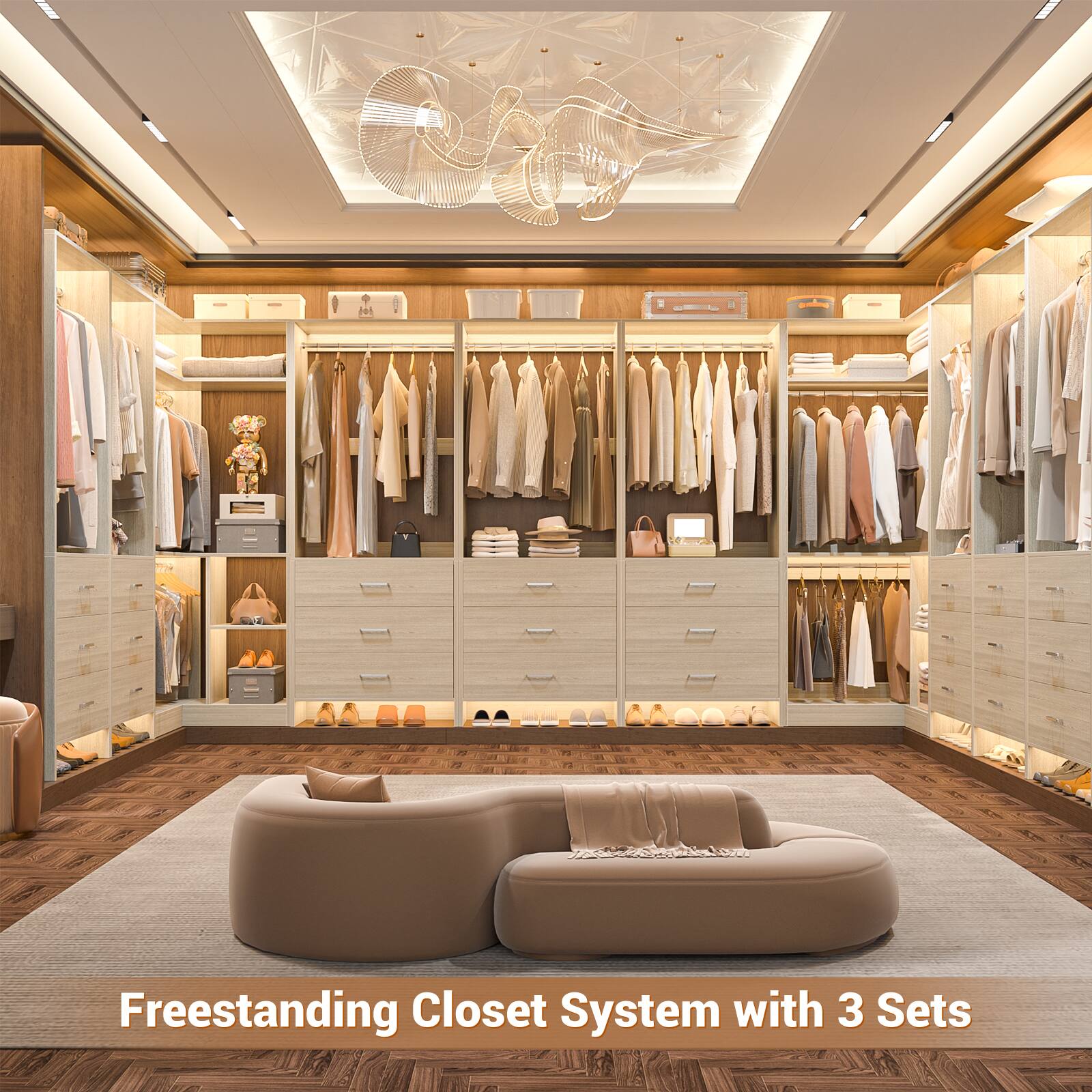 Freestanding Closet System with 3 Sets