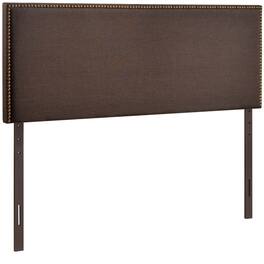 Region Nailhead Upholstered Queen Headboard by Modway - Brown