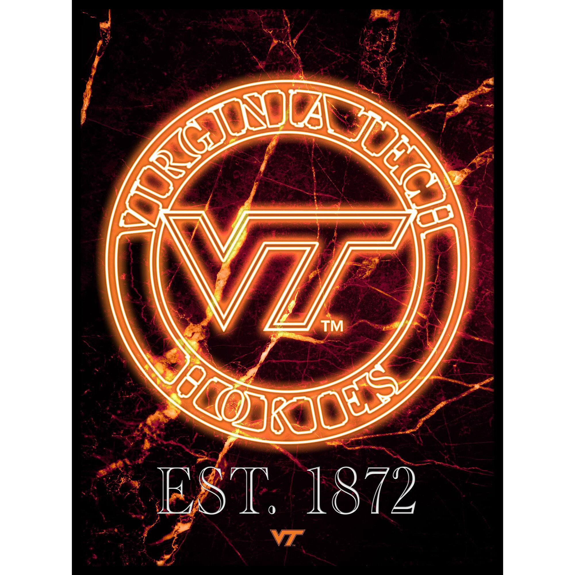 Black Virginia Tech Hokies 12'' x 16'' Framed Circle Logo Print