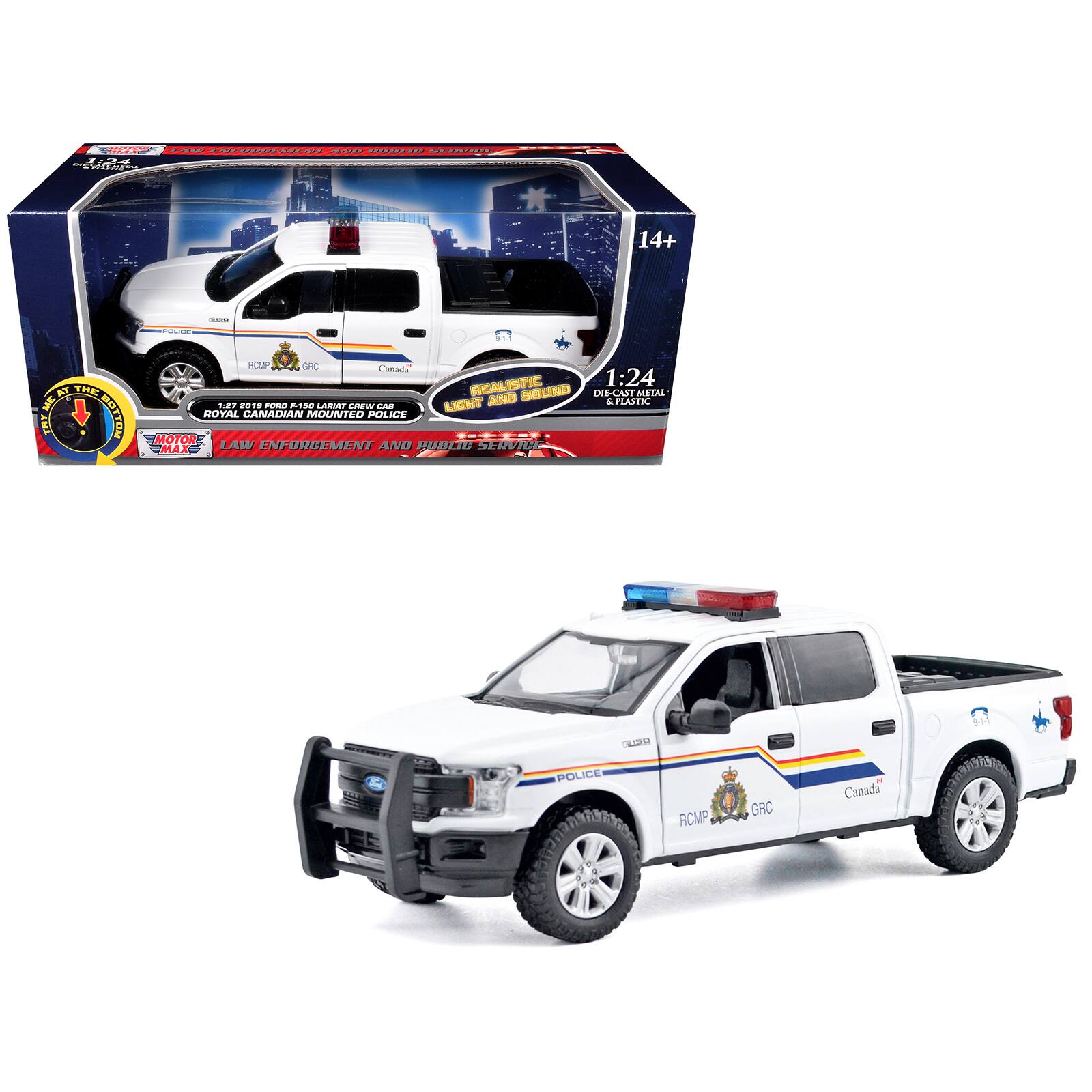 1:24 14+ C BT THE ME THE BOTTON CA C Canda RCALISTIC 1:24 AND SOURD INECALE CHAK 4 METAL 1.07 nO1S dDO Cow T LIGHT ROYAL CANADIAN MOUNTED POLICE MOTOR MAX LAW ENFORGEMENT AND PUDEIO EVIL 3 POLICE RCMP GAC Canada