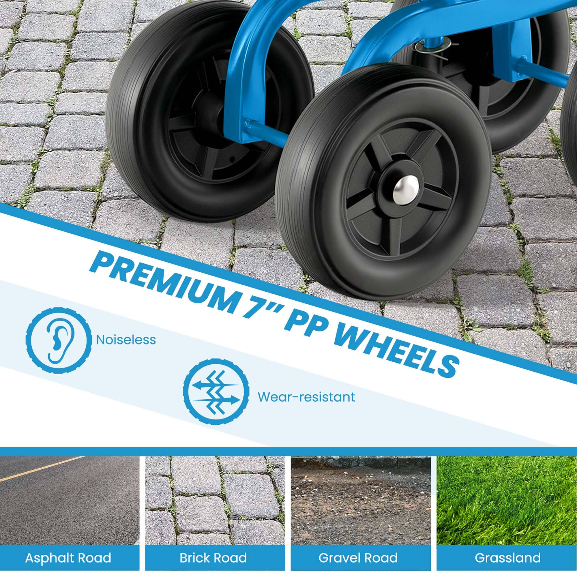 PREMIUM 7" PP WHEELS  
Noiseless  
Wear-resistant  

Asphalt Road  
Brick Road  
Gravel Road  
Grassland