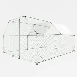 Mondawe - 10 ft x 13 ft Galvanized Large Metal Walk in Chicken Coop Run Hutch Hen House