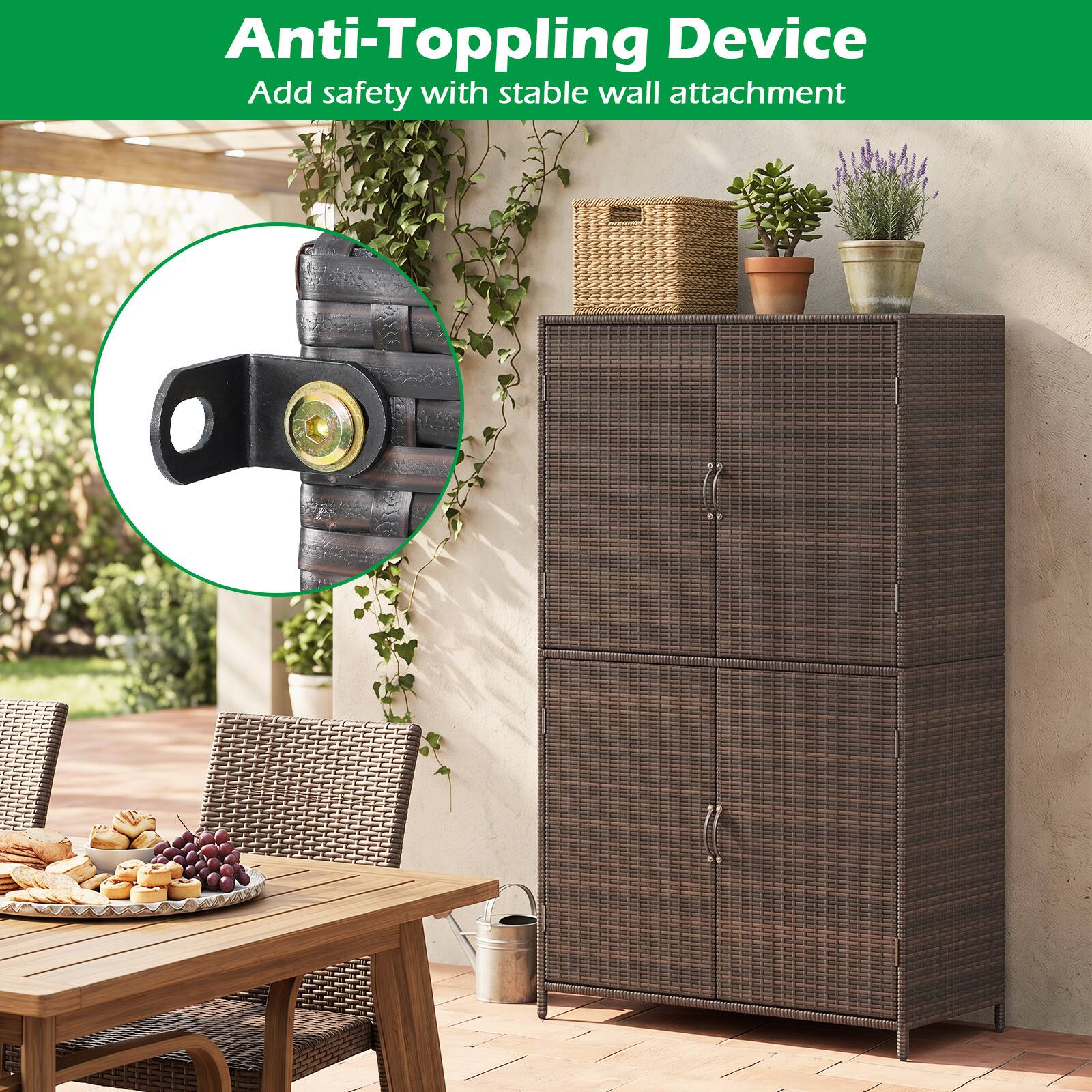 Anti-Topping Device  
Add safety with stable wall attachment