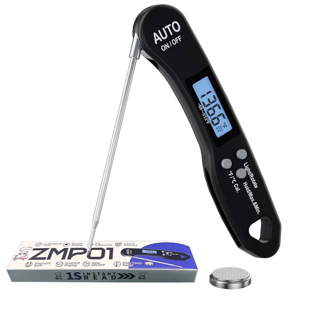 PARKER SLATER - Digital Food Thermometer – 1 Sec Read, Foldable Probe, Backlit LCD