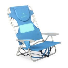 Ostrich - Ladies Comfort Backpacker, Outdoor Beach Pool Reclining Chair - Blue