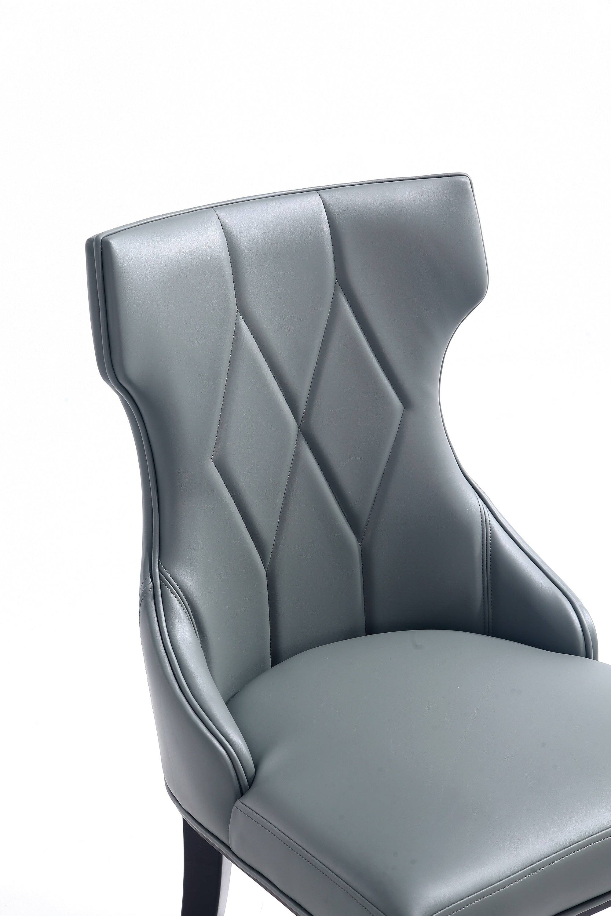 Alt View 6. Manhattan Comfort - Reine Traditional Wood Upholstered Dining Chair - Set of 4 - Gray.
