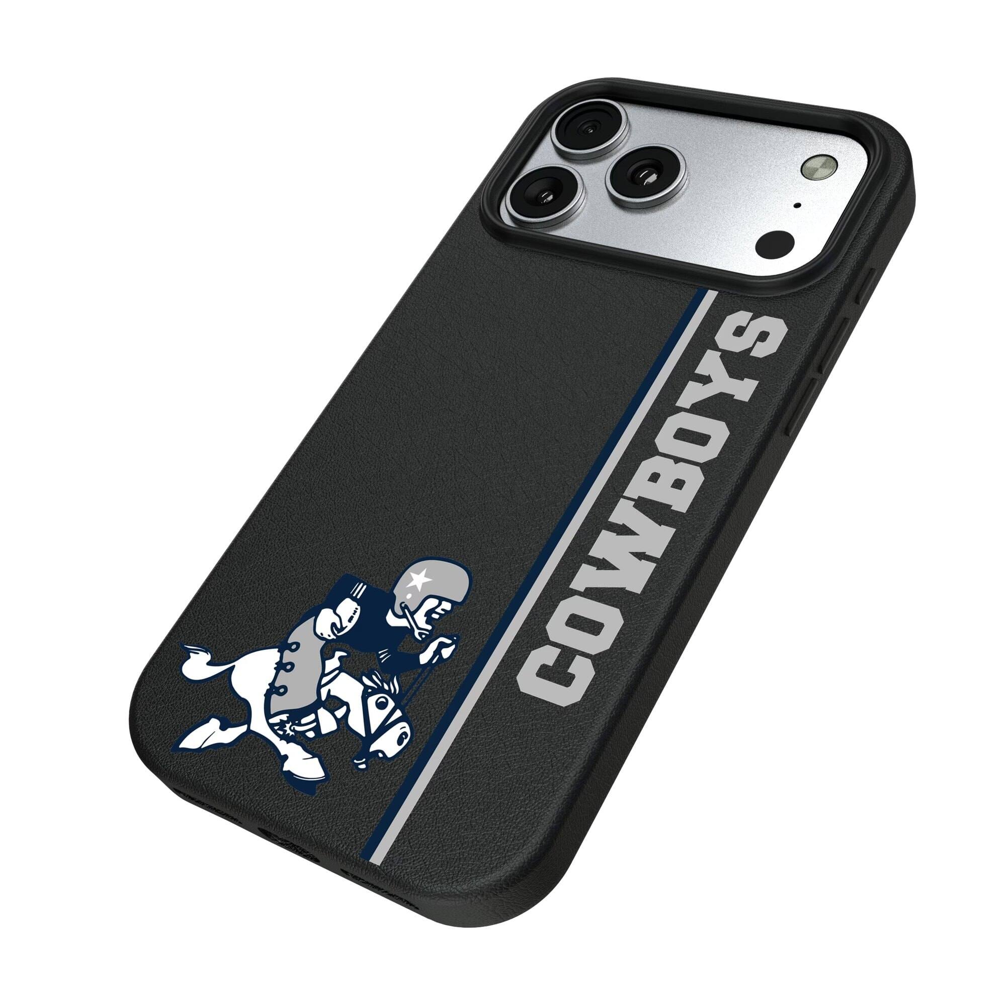 Alt View 1. Keyscaper - Dallas Cowboys Throwback Logo iPhone Magnetic Bump Case - 16 Pro - Black.