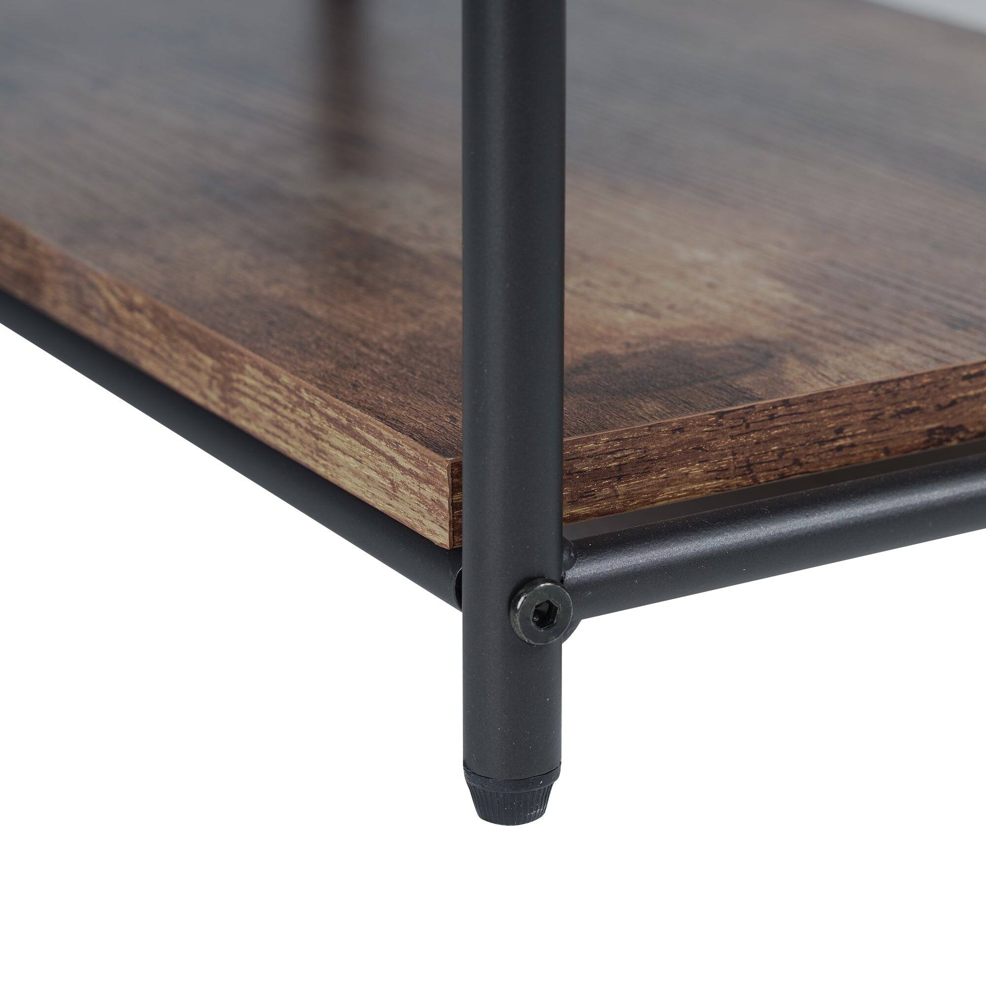 Alt View 2. Vecelo - Heavy Duty Metal Magazine Rack - 2-Tier Floor Stand，Retail display stand, 30lbs Shelf Capacity for Indoor/Outdoor Use - Brown.