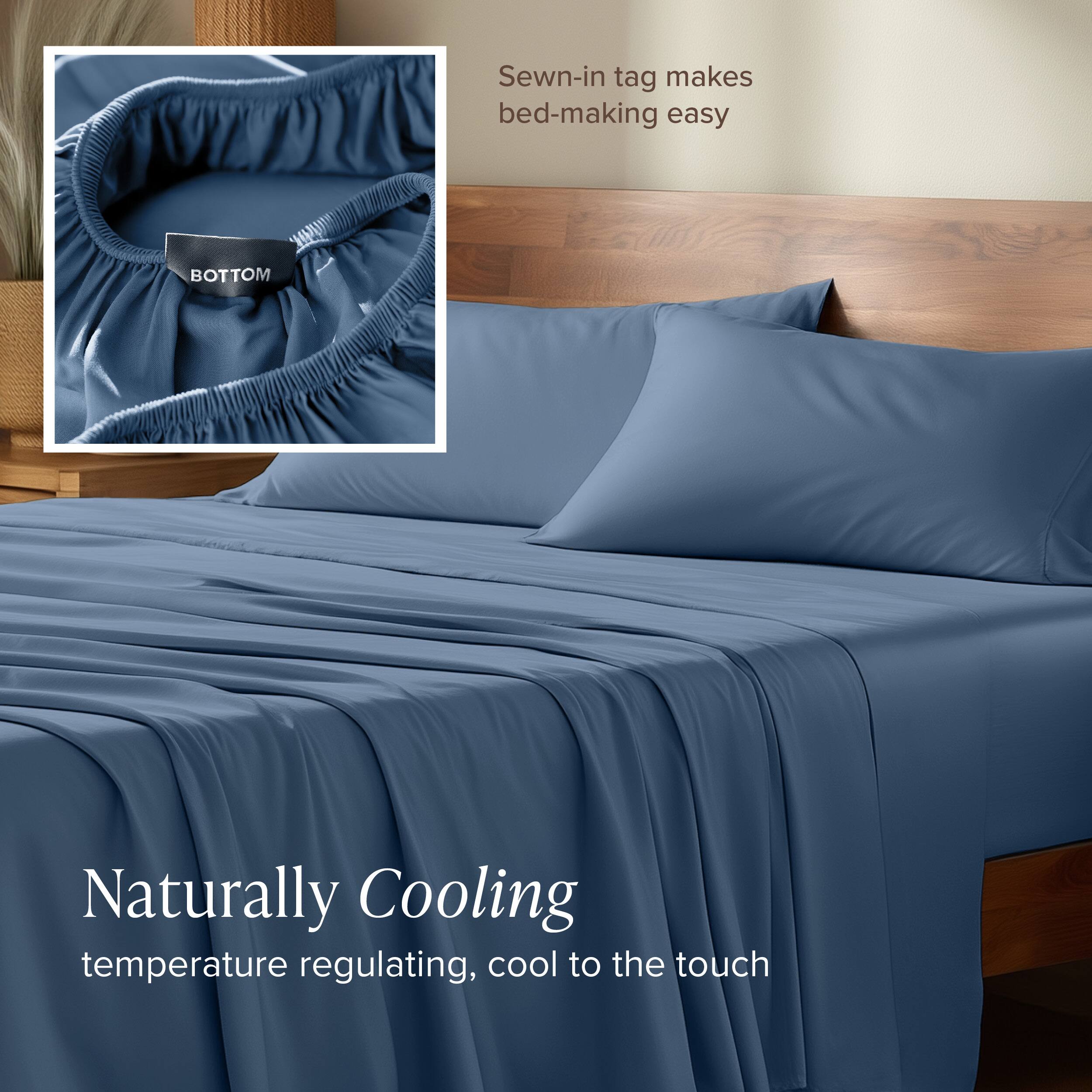 Sewn-in tag makes bed-making easy

Naturally Cooling
temperature regulating, cool to the touch