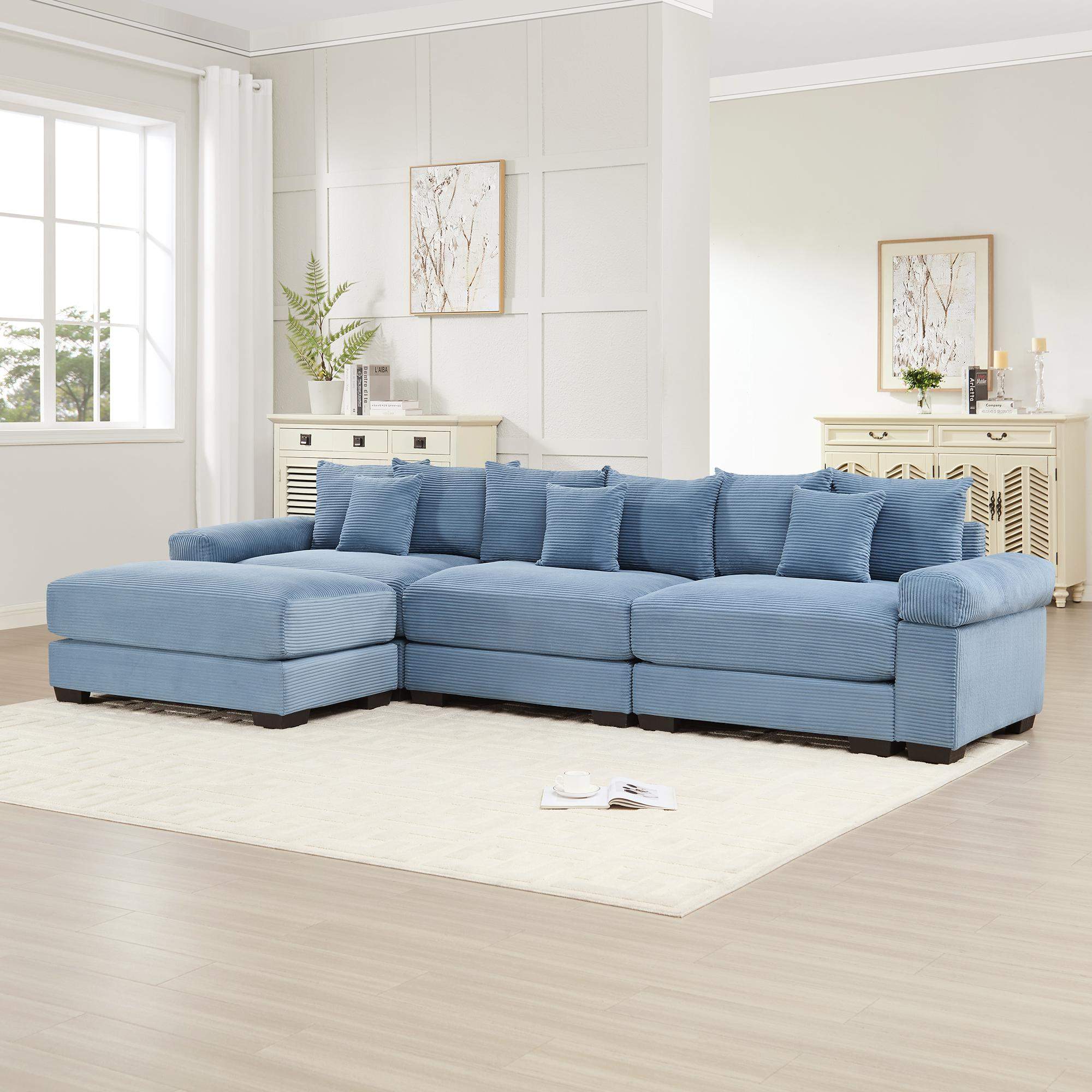 Back. Roomtec - 130 inch Oversized Cloud Modular LShape Sectional Couch ...
